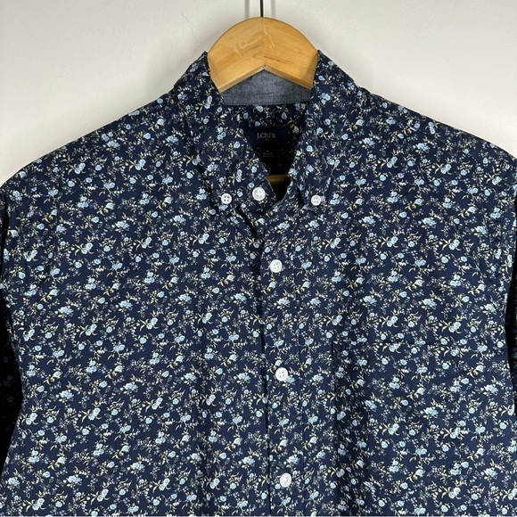 J.Crew Mens Navy Floral Button Down Shirt M - Picture 3 of 9